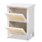 Baxton Studio Sariah Mid-Century White Finished Wood and Rattan 2-Door Nightstand 199-12330-ZORO - alternate 4